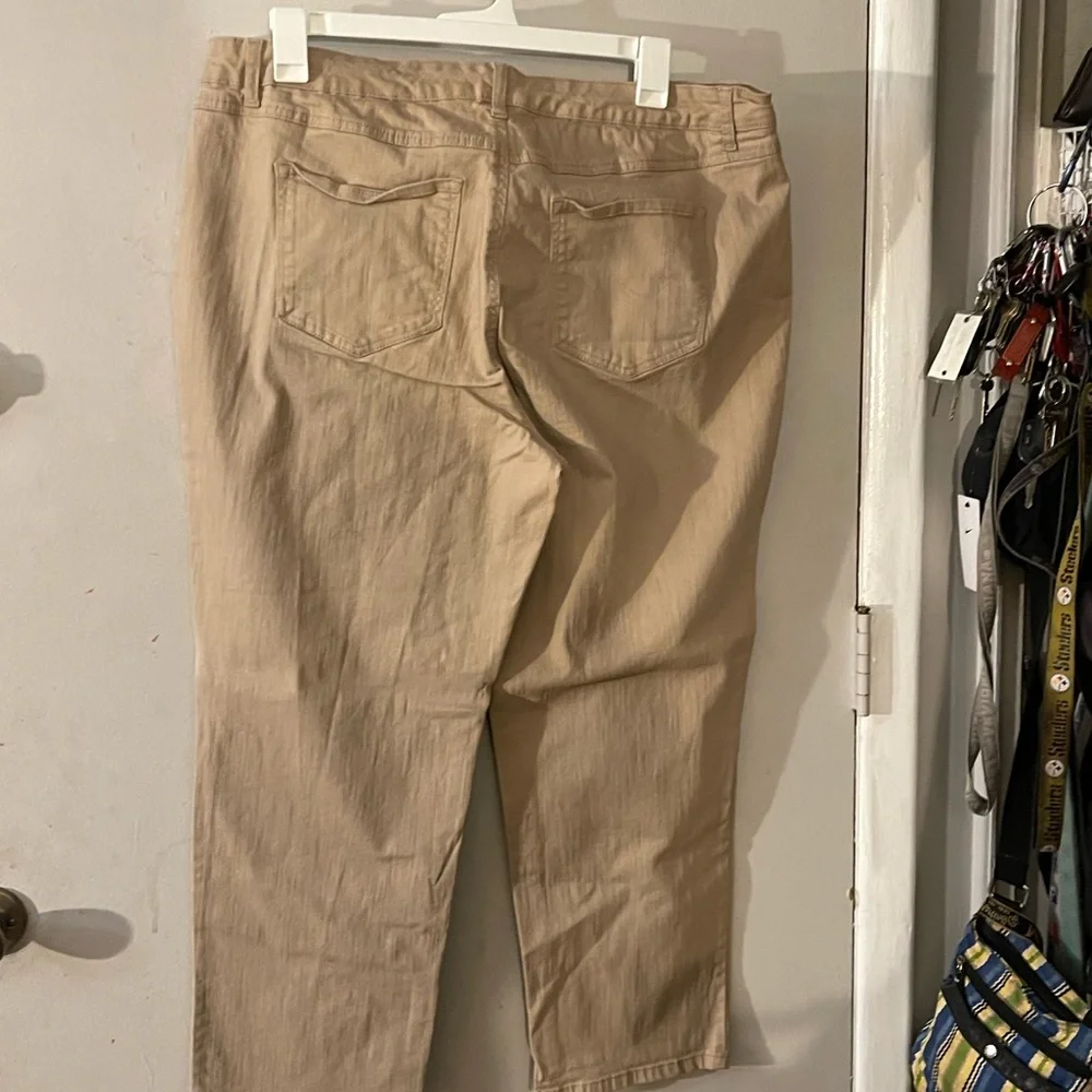 Terra & Sky Petite Straight Leg Khaki Jeans - Picture 3 of 4